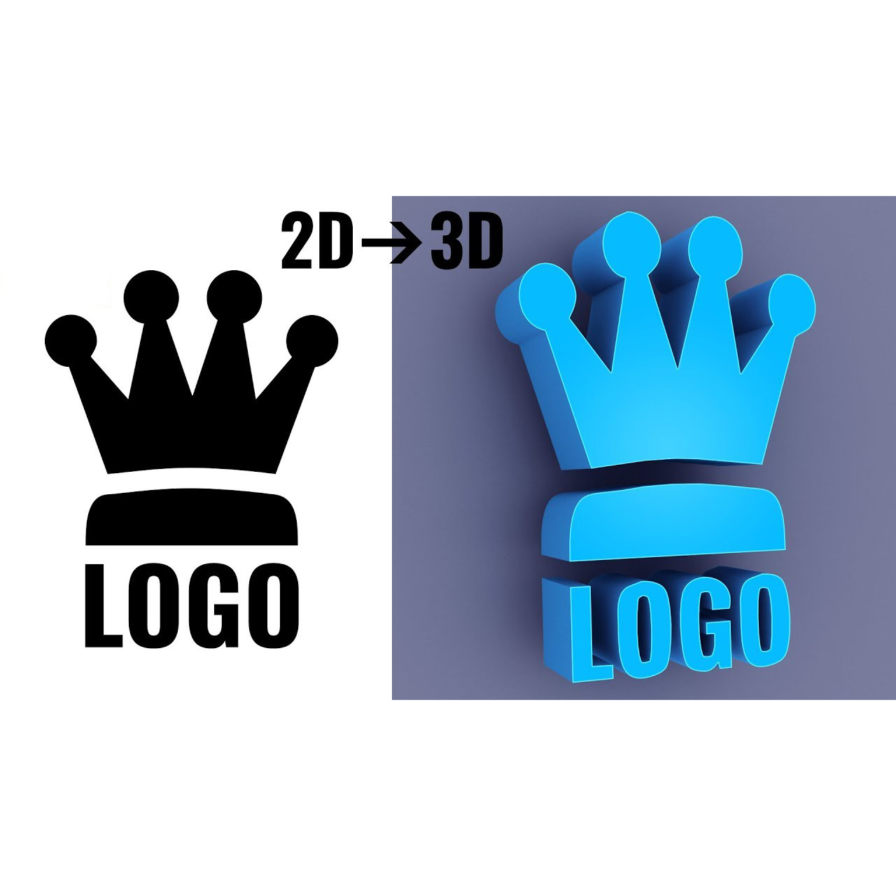 2D-logo 3D-logoksi vuokrauksen yhteydessä